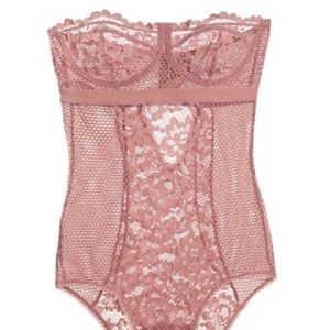 Else Petunia Strapless Rose Lace Bodysuit